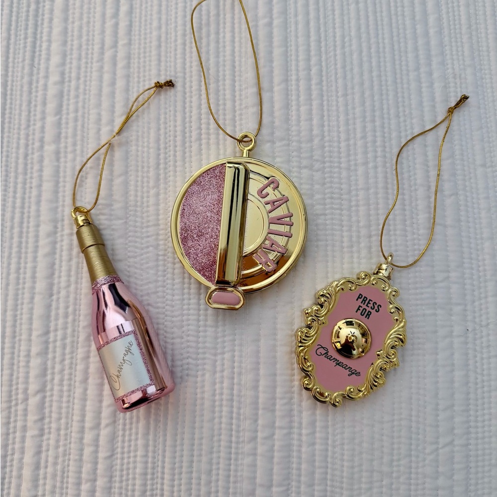 Champagne & Caviar Ornaments Set of 3